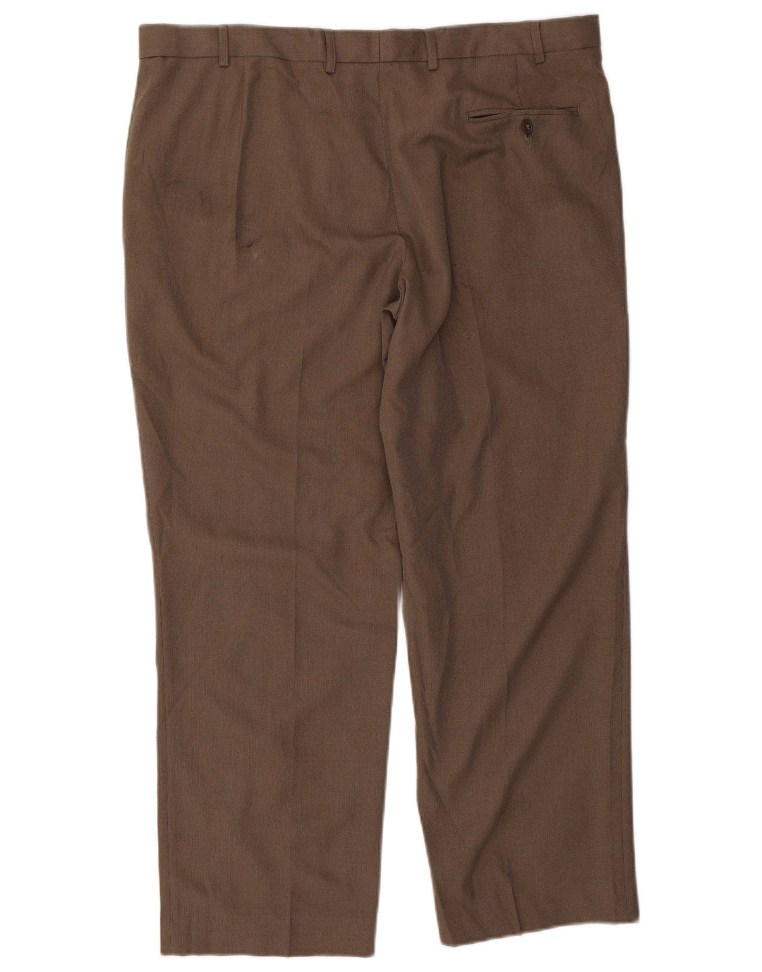 Marks & Spencer Mens Regular Fit Suit Trousers W40 L29 Brown Polyester