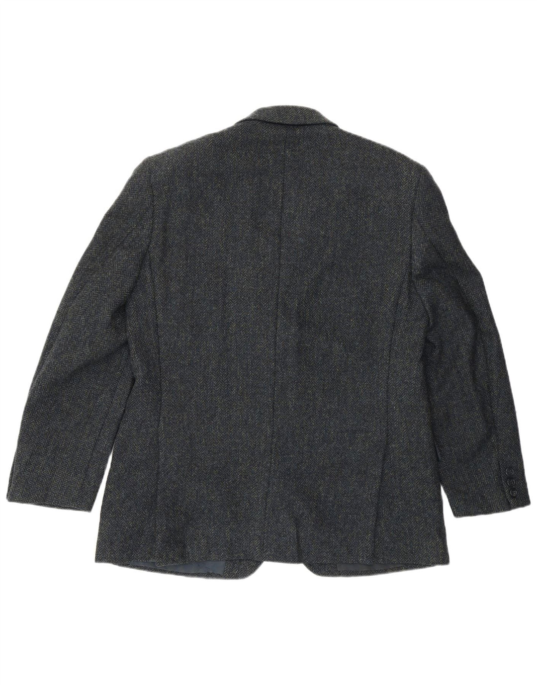 VINTAGE Mens 3 Button Blazer Jacket IT 50 Large Navy Blue Herringbone