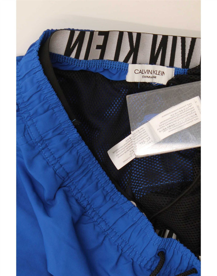 Calvin Klein Herre grafiske svømmeshorts Medium Blue Polyester