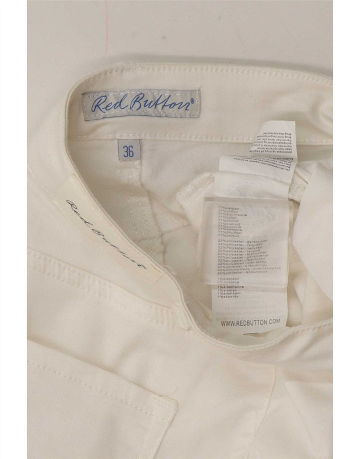 Rød knap dame fritidsshorts EU 36 Small W27 White Bomuld