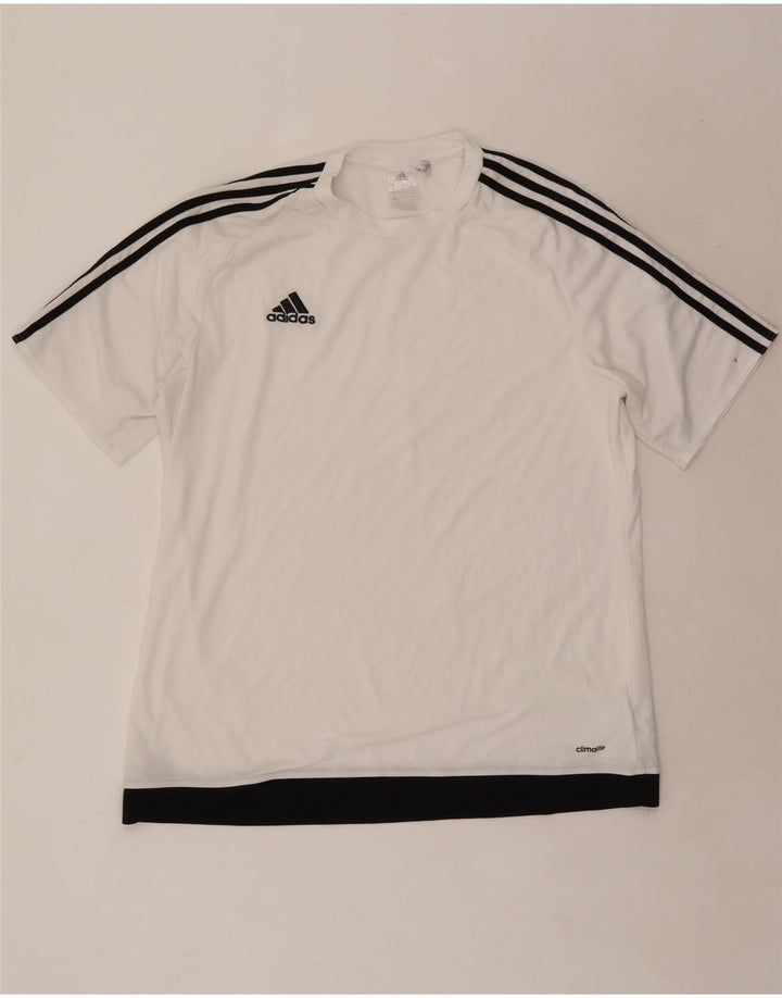 Adidas Mens Climalite T-Shirt Top XL White Colourblock Polyester