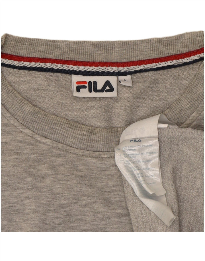 FILA Mens Graphic Sweatshirt Jumper Large Grey Cotton