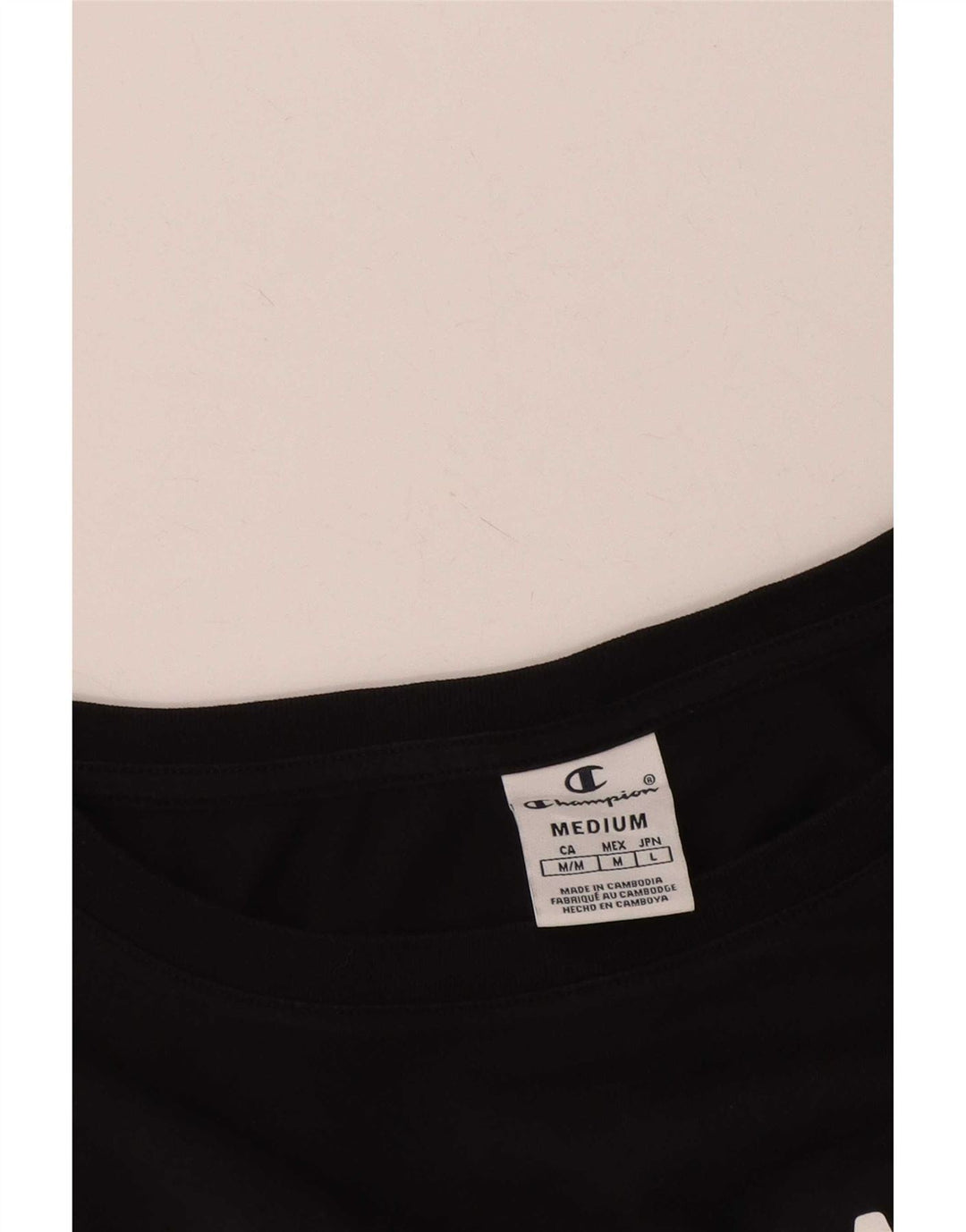 Champion Womens Crop Oversized Graphic T-Shirt Top UK 14 Medium Black