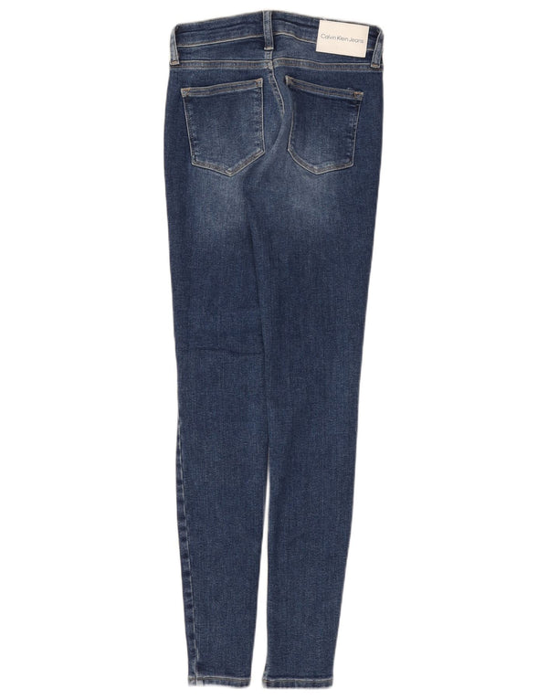 Calvin Klein Damen Skinny Jeans W25 L30 Marineblau Baumwolle
