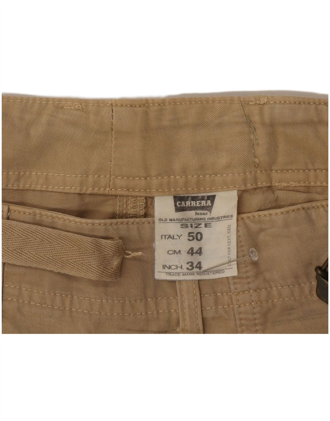 Pantaloncini cargo da uomo Carrera IT 50 Large W34 Cotone Beige