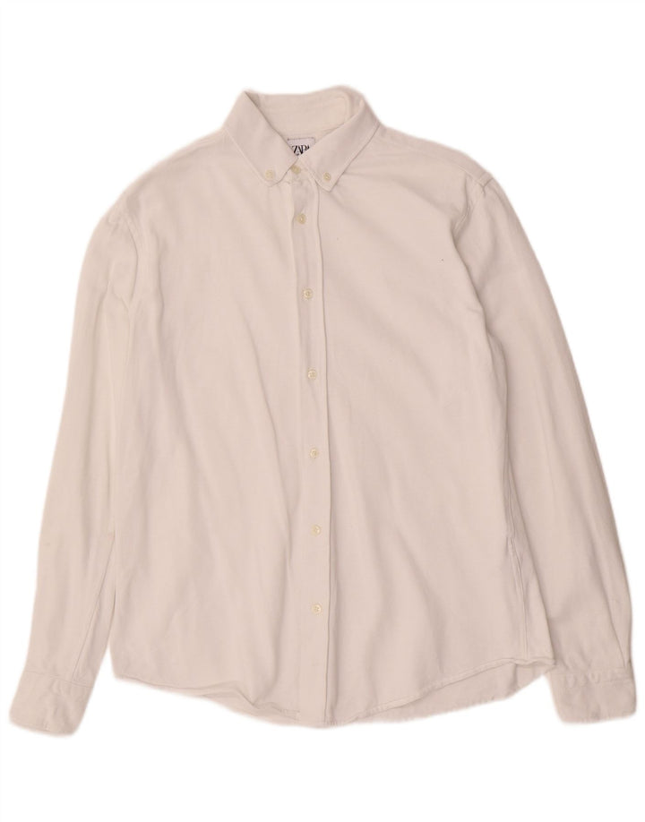 Camicia ZARA da uomo vestibilità regolare in cotone bianco medio