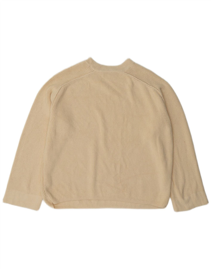 Tommy Hilfiger Womens Crew Neck Jumper Sweater UK 14 Medium Off White