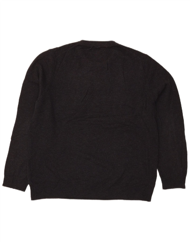 Marks & Spencer Herren-Pullover mit Rundhalsausschnitt, Größe L, schwarze Wolle