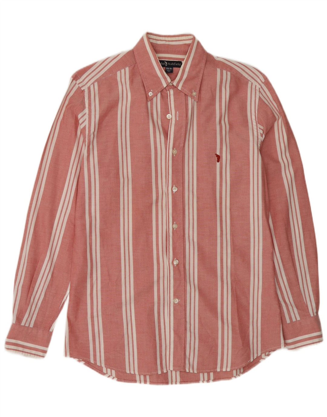 Camicia da uomo John Ashfield taglia 39 15 1/2 media a righe rosse