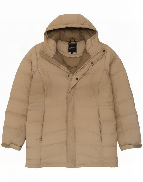 Berghaus Jaqueta feminina acolchoada com capuz UK 18 XL Poliéster bege