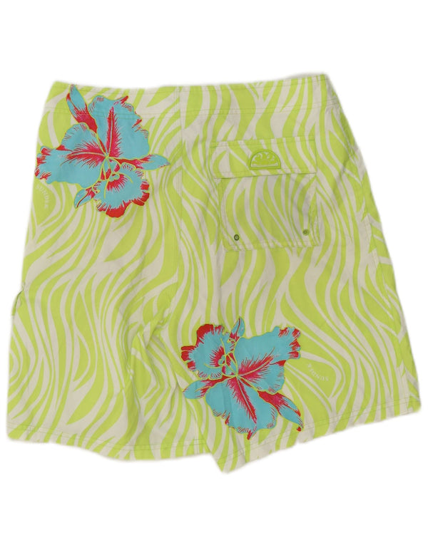 Sundek Mens Swimming Shorts Medium Green Floral Polyester