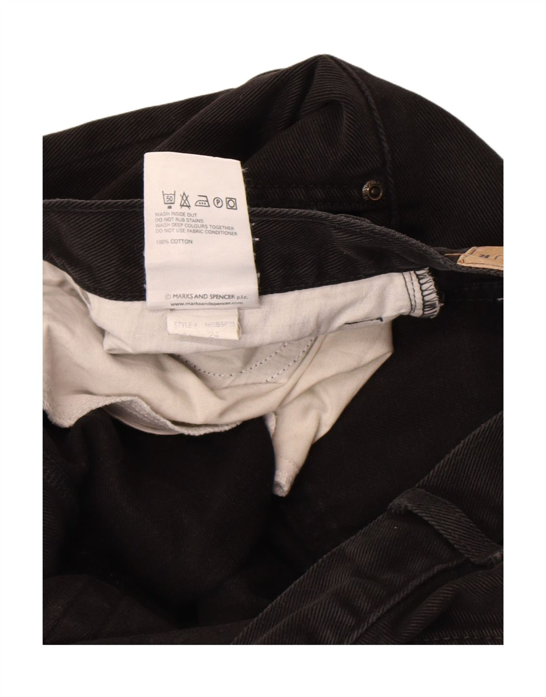Marks & Spencer Straight Jeans til mænd W38 L33 Sort bomuld