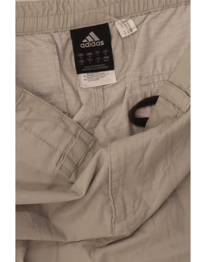 Adidas Mens Cargo Bermuda Shorts Medium W32 Beige Cotton