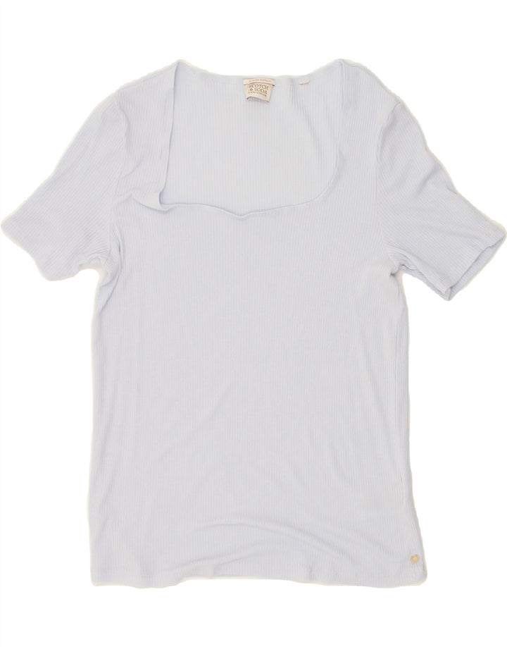 SCOTCH & SODA Womens T-Shirt Top UK 8 Small Blue Cotton | Vintage Scotch & Soda | Thrift | Second-Hand Scotch & Soda | Used Clothing | Messina Hembry 
