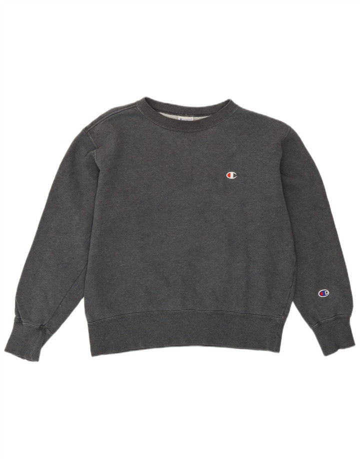 Champion Womens Oversized Sweatshirt Jumper UK 10 Small Grey Bomuld