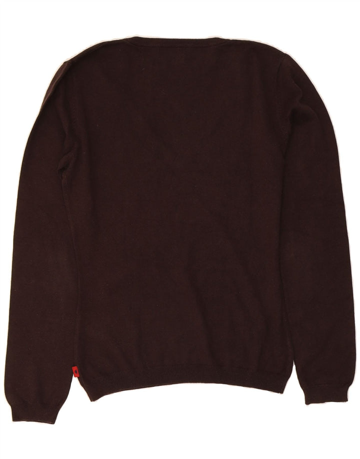 KAPPA Womens V-Neck Jumper Sweater UK 20 2XL Brown Cotton Vintage Kappa and Second-Hand Kappa from Messina Hembry 