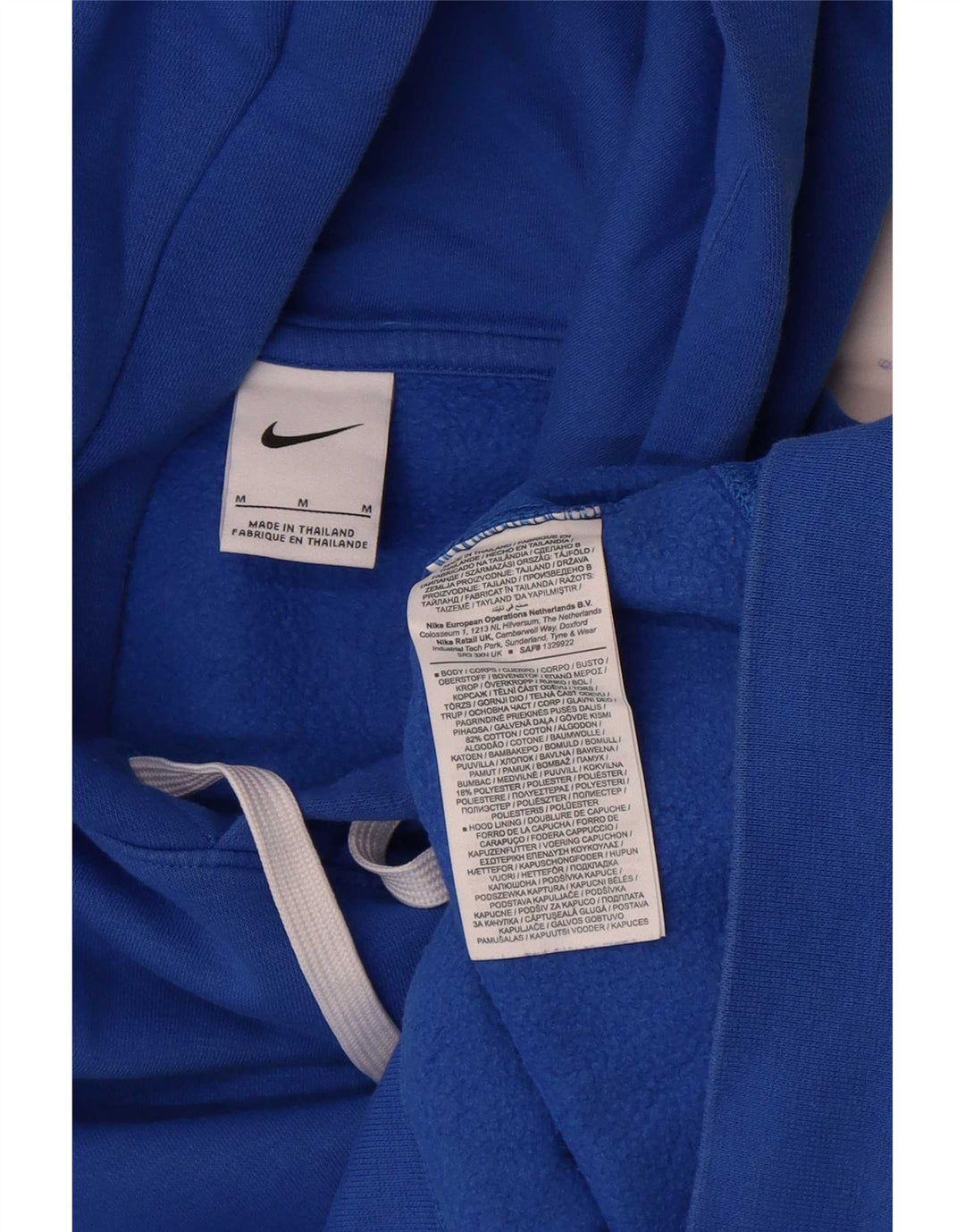 Nike Mens Graphic Hoodie Jumper Medium Blue Cotton