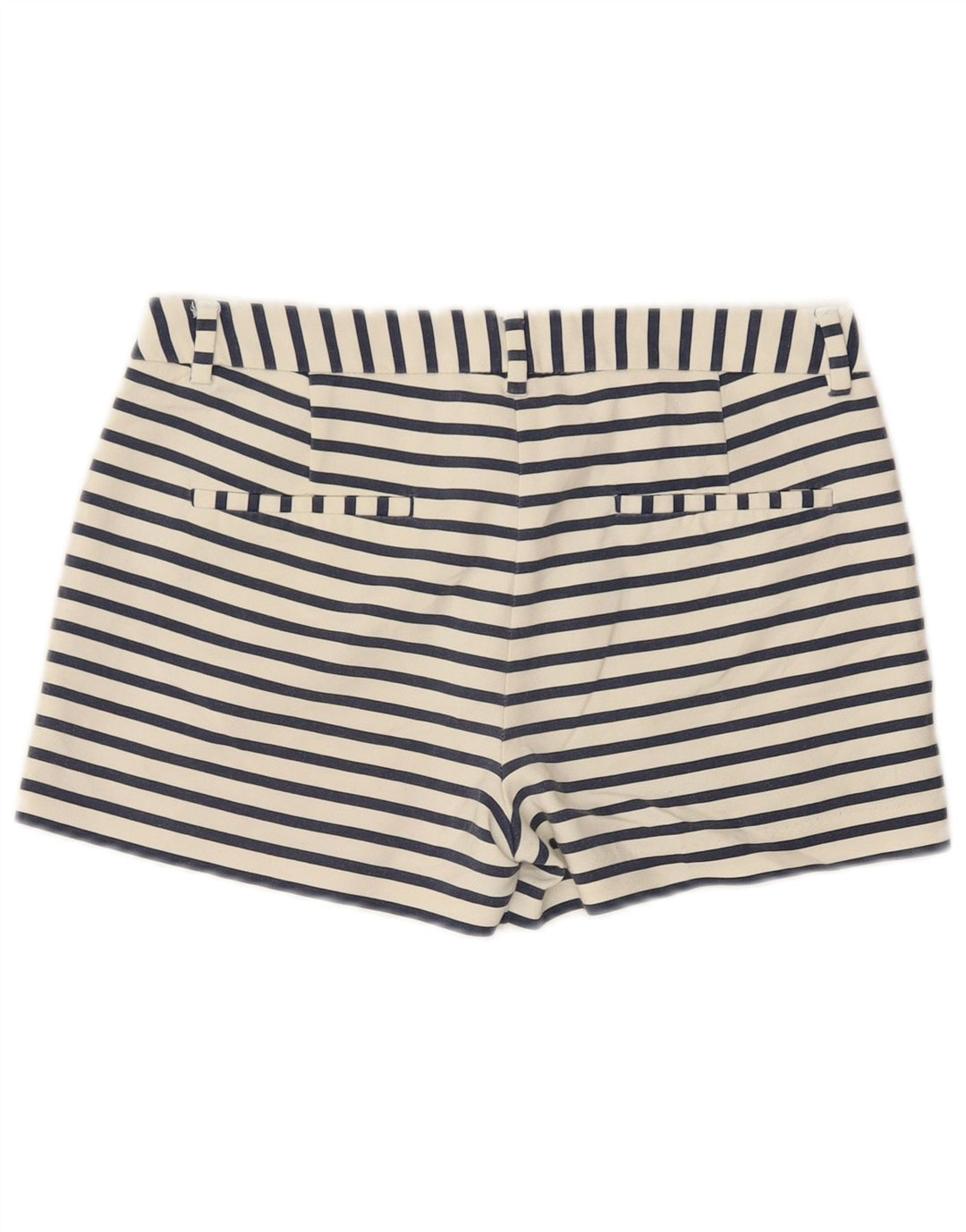 Zara Womens Chino Shorts Small W26  White Striped Cotton