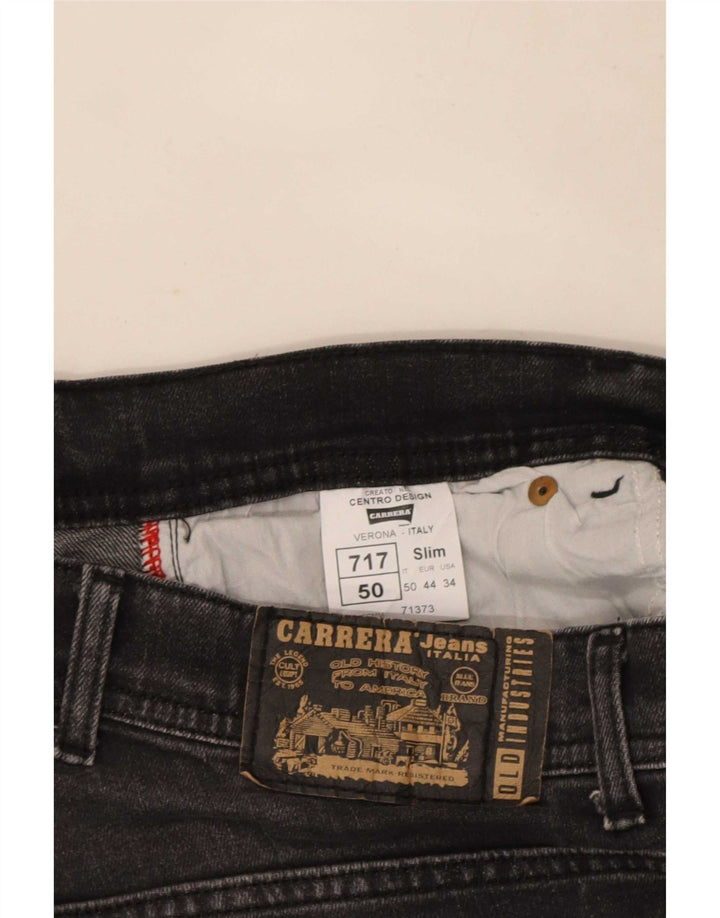 Carrera Mens 717 Distressed Slim Jeans W34 L32 Sort Bomuld