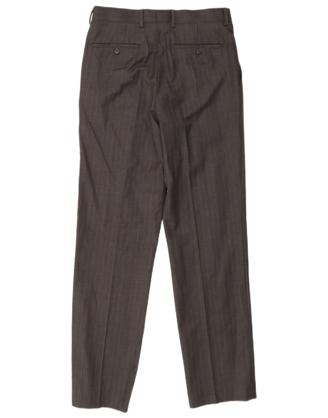 French Connection Mens Straight Suit Trousers W30 L33 Grey Striped Wool