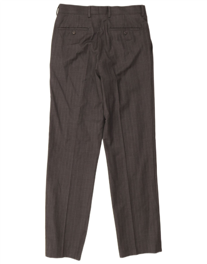 French Connection Mens Straight Suit Trousers W30 L33 Grey Striped Wool