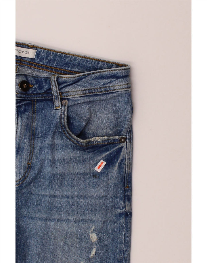 ZARA Mens Distressed Cropped Jeans EU 38 Small W30 L26 Blue Vintage Zara and Second-Hand Zara from Messina Hembry 