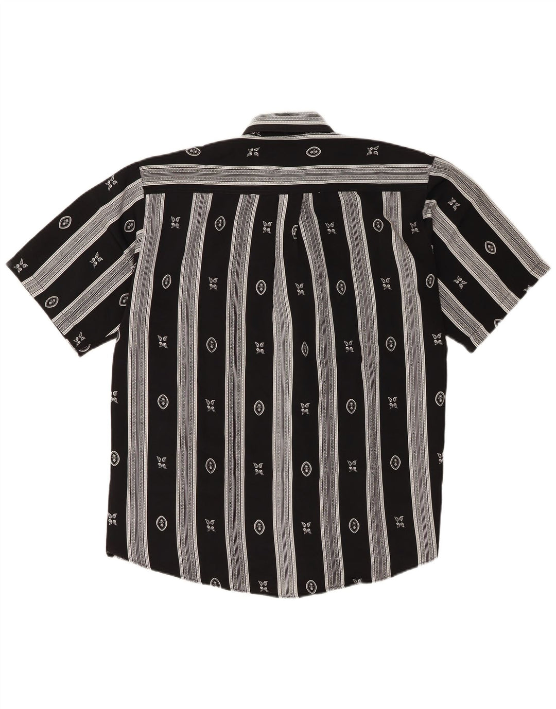 Cassera Mens Short Sleeve Shirt XL Black Geometric Polyester