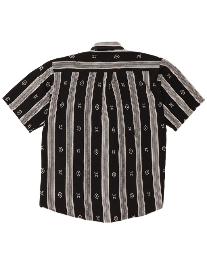 Cassera Mens Short Sleeve Shirt XL Black Geometric Polyester