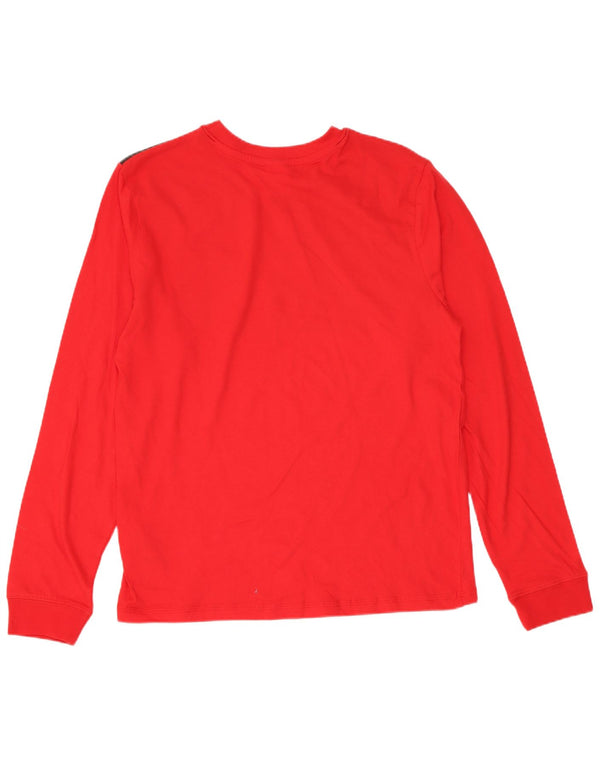Manchester United Boys Graphic Top Long Sleeve 13-14 Years Red Colourblock