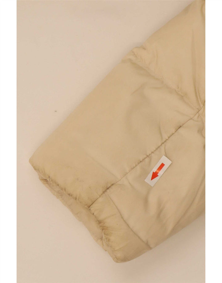 Zara Womens Hooded Oversized Padded Coat UK 6 XS Beige Polyester