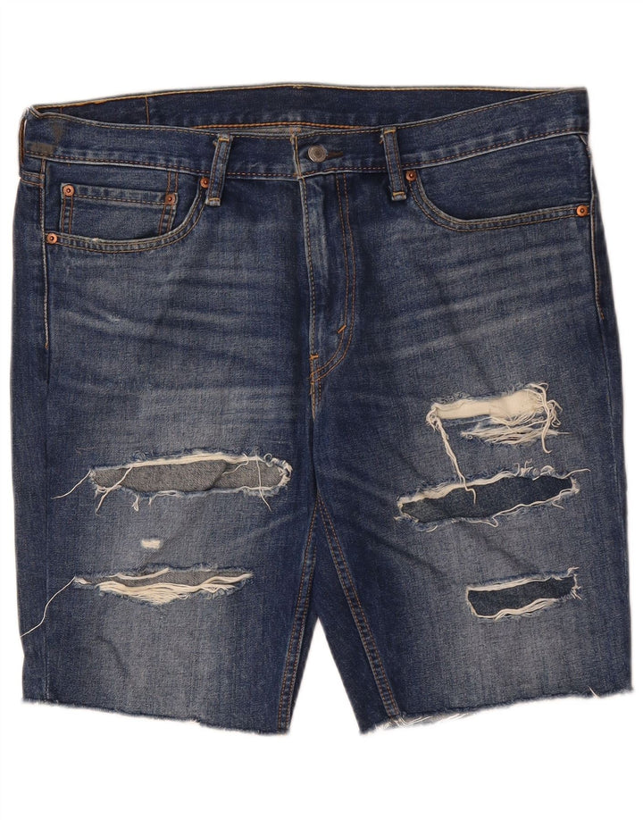 Levi's Herre 511 Distressed Denim Shorts W36 Large Blue Cotton