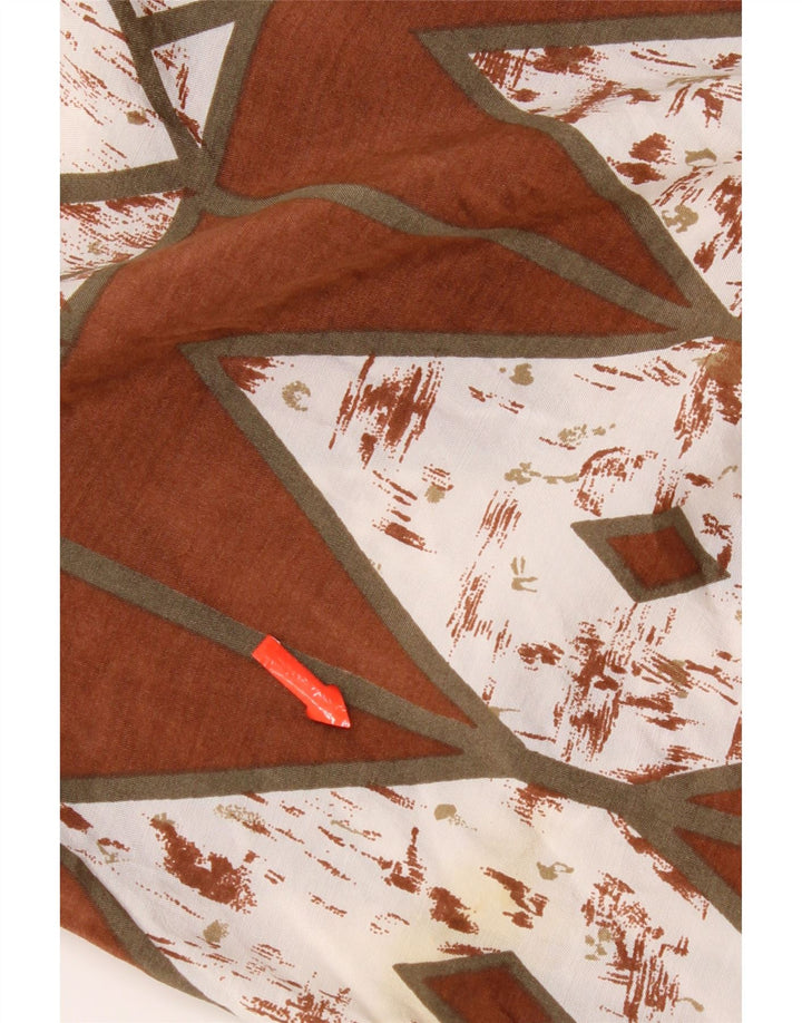Vintage Mens Shirt Medium Brown Geometric