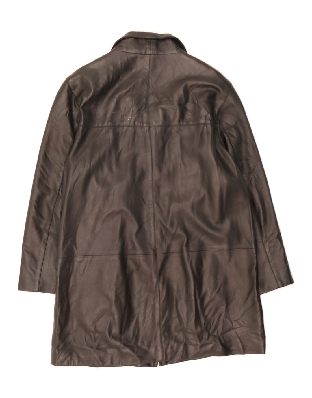 VITTORIA VERANI Womens Leather Coat EU 40 Medium Black Leather Vintage Vittoria Verani and Second-Hand Vittoria Verani from Messina Hembry 