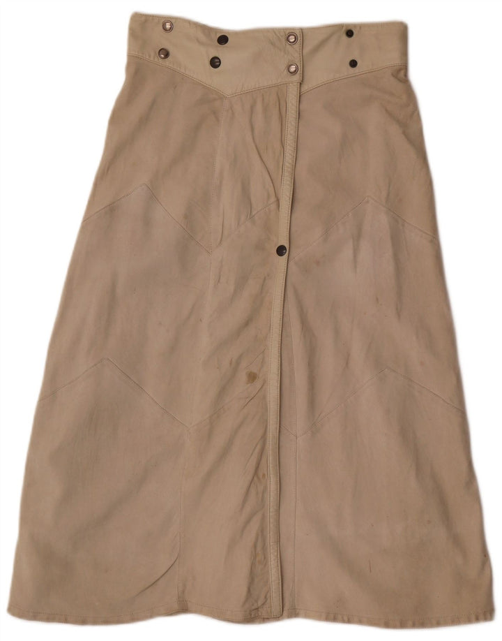 Pret-a-Porter Dame Læder Nederdel IT 40 Small W26 Beige