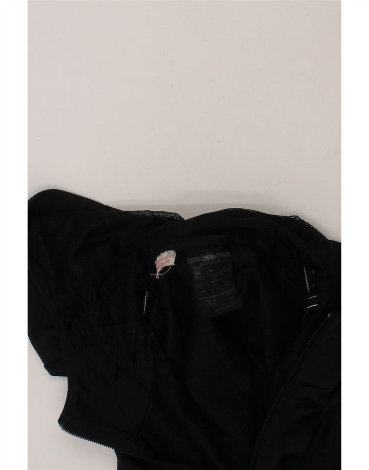 ADIDAS Boys Zip Hoodie Sweater 13-14 Years Black Polyester Vintage Adidas and Second-Hand Adidas from Messina Hembry 