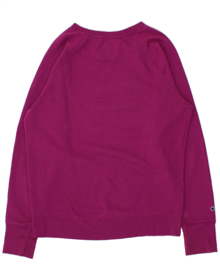 CHAMPION Womens Graphic Sweatshirt Jumper UK 14  Medium Maroon Polyester Vintage Champion and Second-Hand Champion from Messina Hembry 