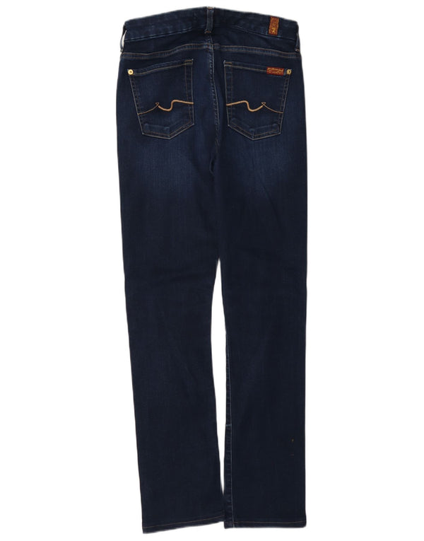 7 For All Mankind Womens Slim Jeans W26 L29 Navy Blue Cotton