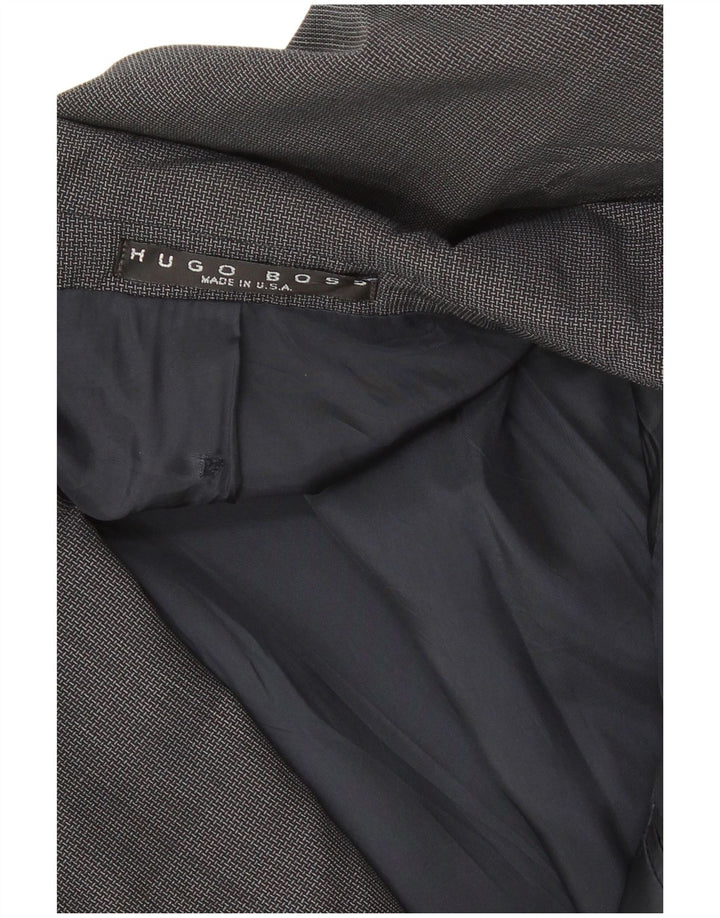 Hugo Boss Mens 2 Button Blazer Jacket UK 42 XL Grey Virgin Wool