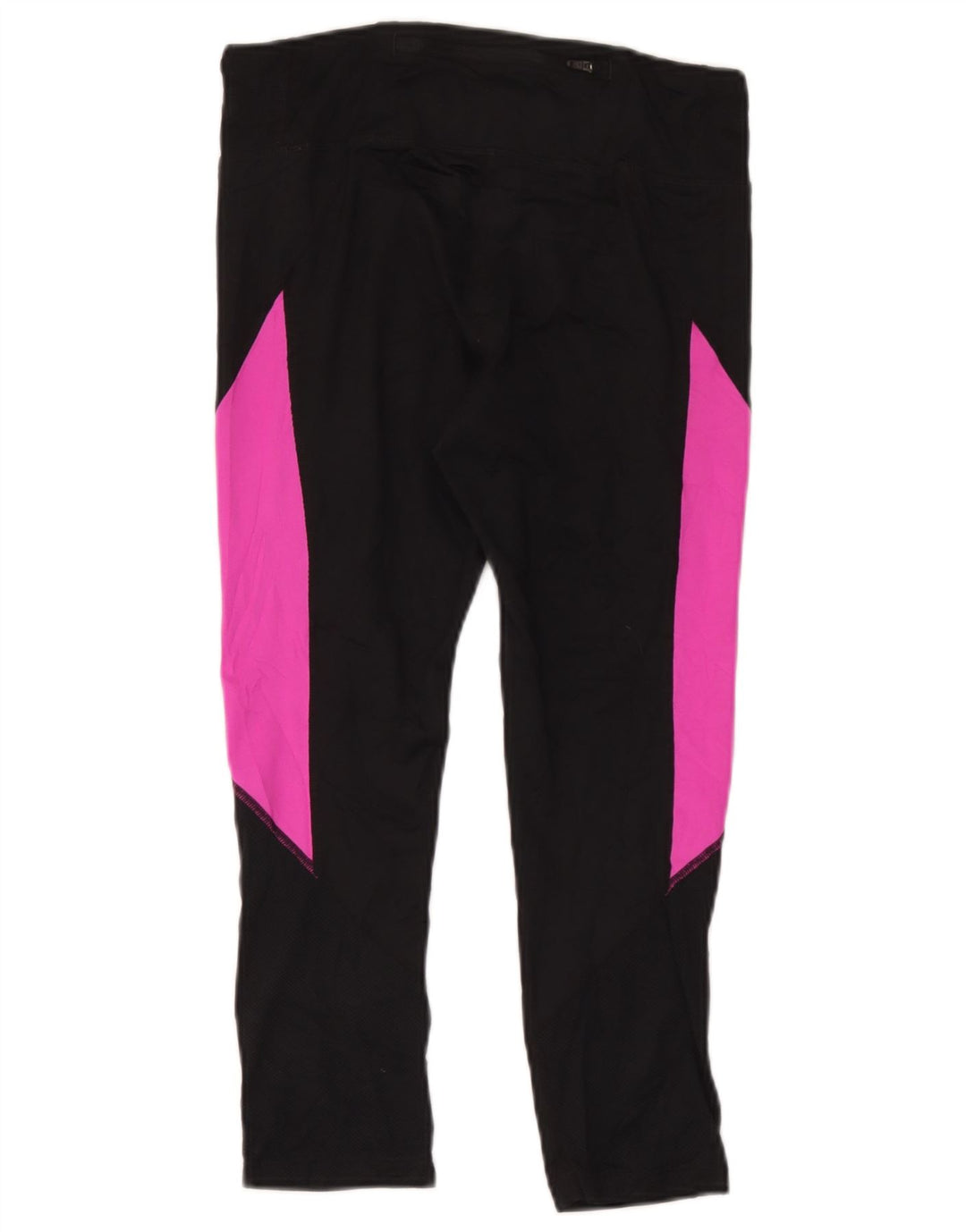 Nike Womens Dri Fit Leggings UK 12 Medium  Black Colourblock Polyester