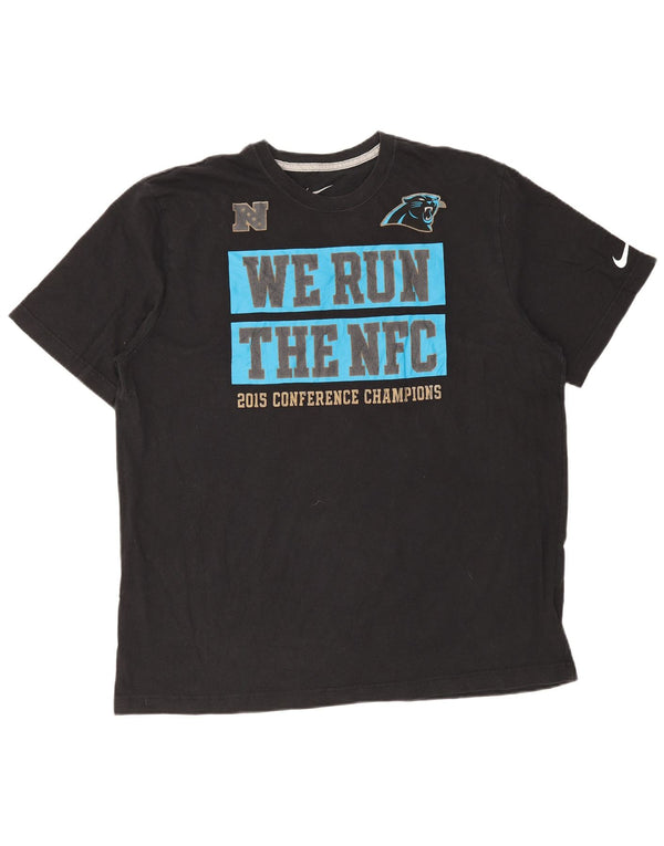 Nike Mens Carolina Panthers Regular Fit grafikus póló felső XL fekete pamut