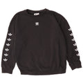 Felpa oversize con grafica Adidas da donna, maglione UK 12, cotone nero medio