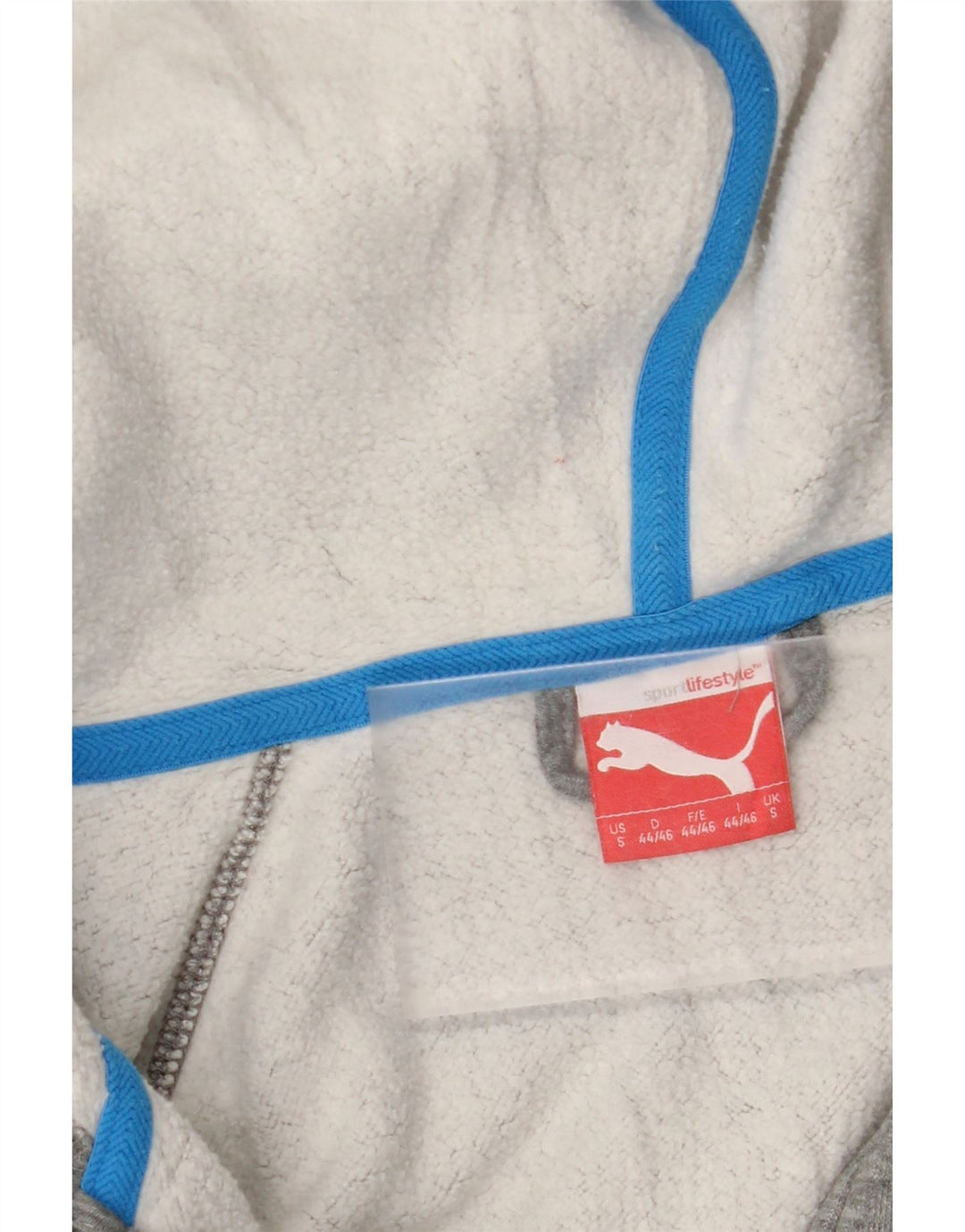 PUMA Mens Graphic Zip Hoodie Sweater Small Grey Cotton