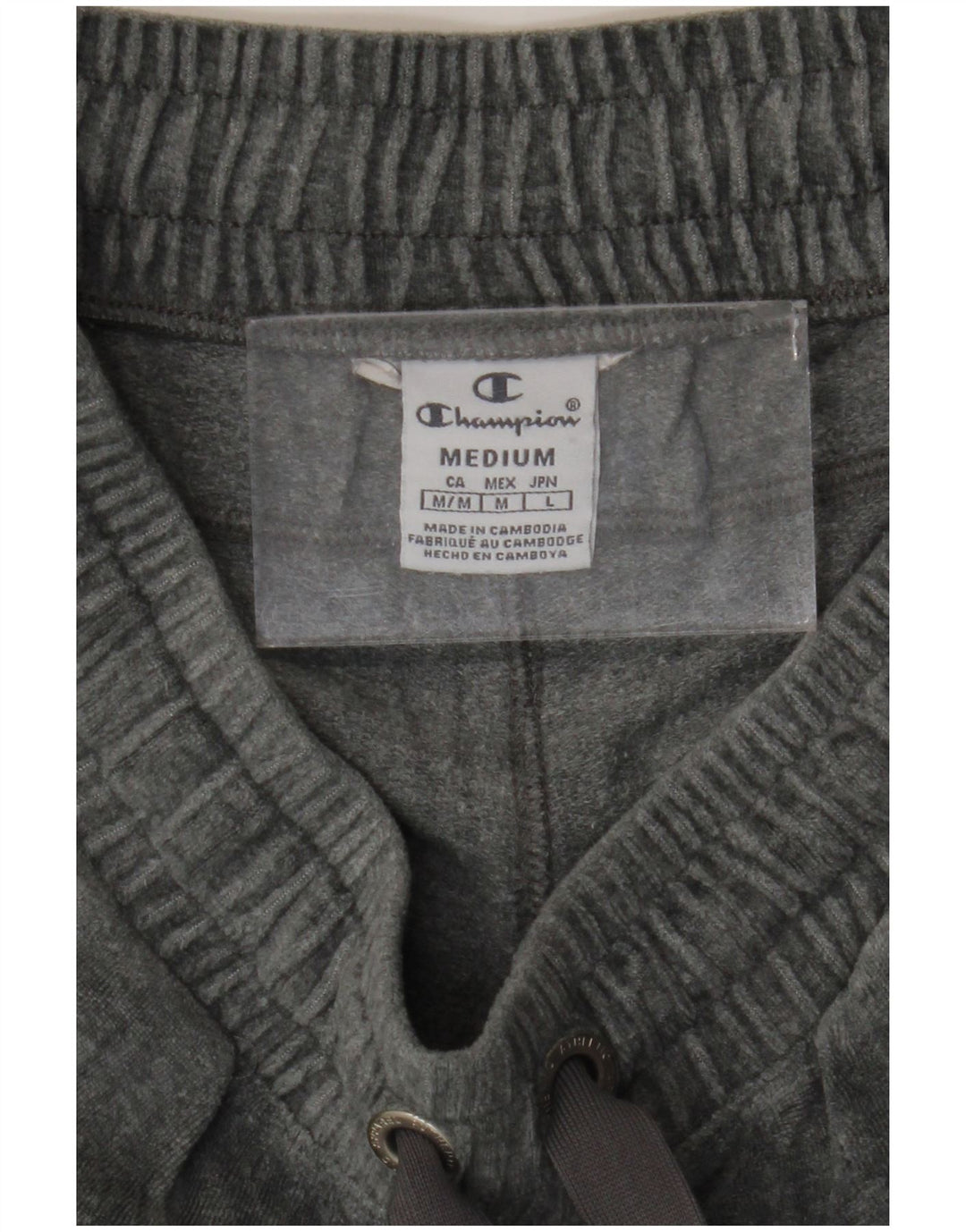 Champion Womens Graphic Velour Tracksuit Trousers UK 12 Medium Grey