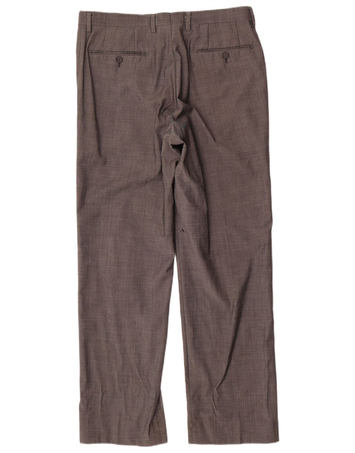 Marks & Spencer Mens Autograph Straight Suit Trousers W34 L31 Grey Wool