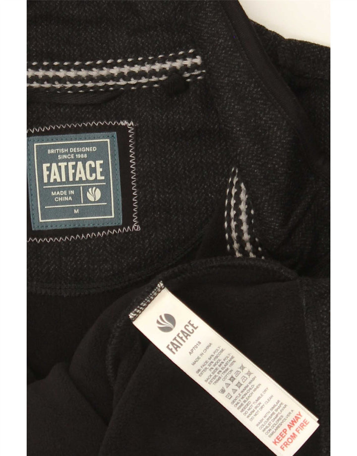 Fat Face Mens Zip Neck Fleece Jumper Medium Grey Polyester