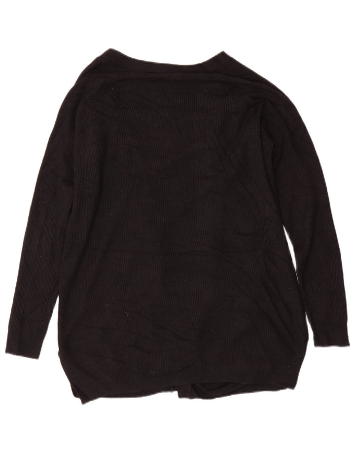 Marks & Spencer Womens Open Cardigan Sweater UK 10 Small Black Viscose