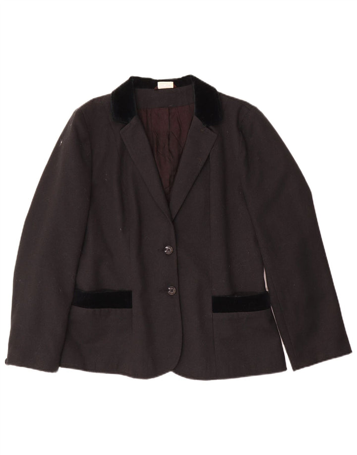 Rosami  Womens 2 Button Blazer Jacket UK 14 Large Black Acetate