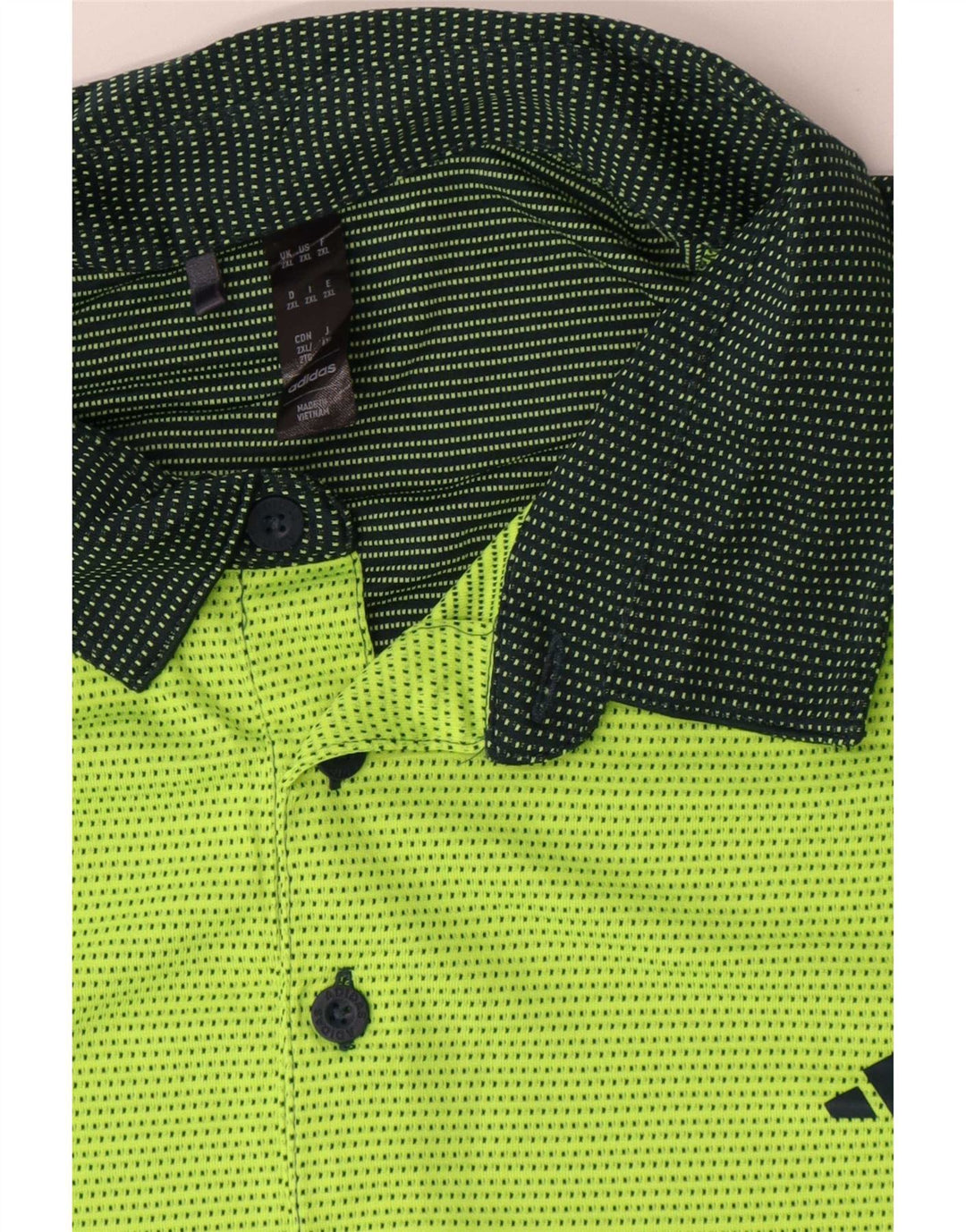 Adidas Polo Homme 2XL Vert Colorblock Polyester