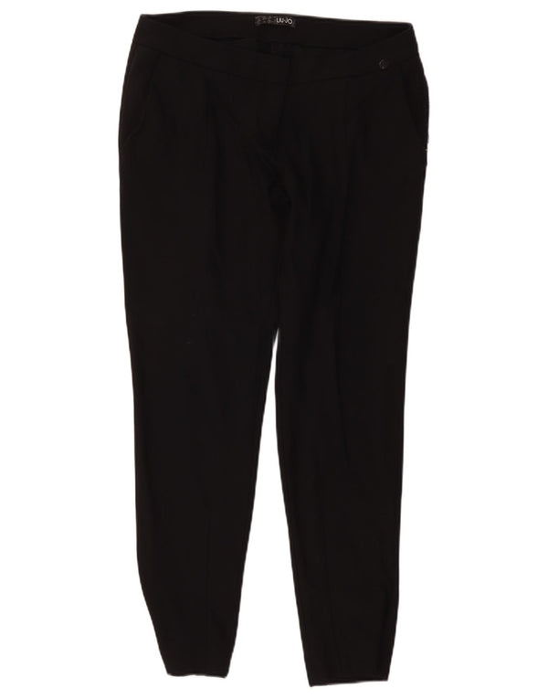 Zara Pantalon de survêtement Capri pour femme UK 10 Small Noir Coton
