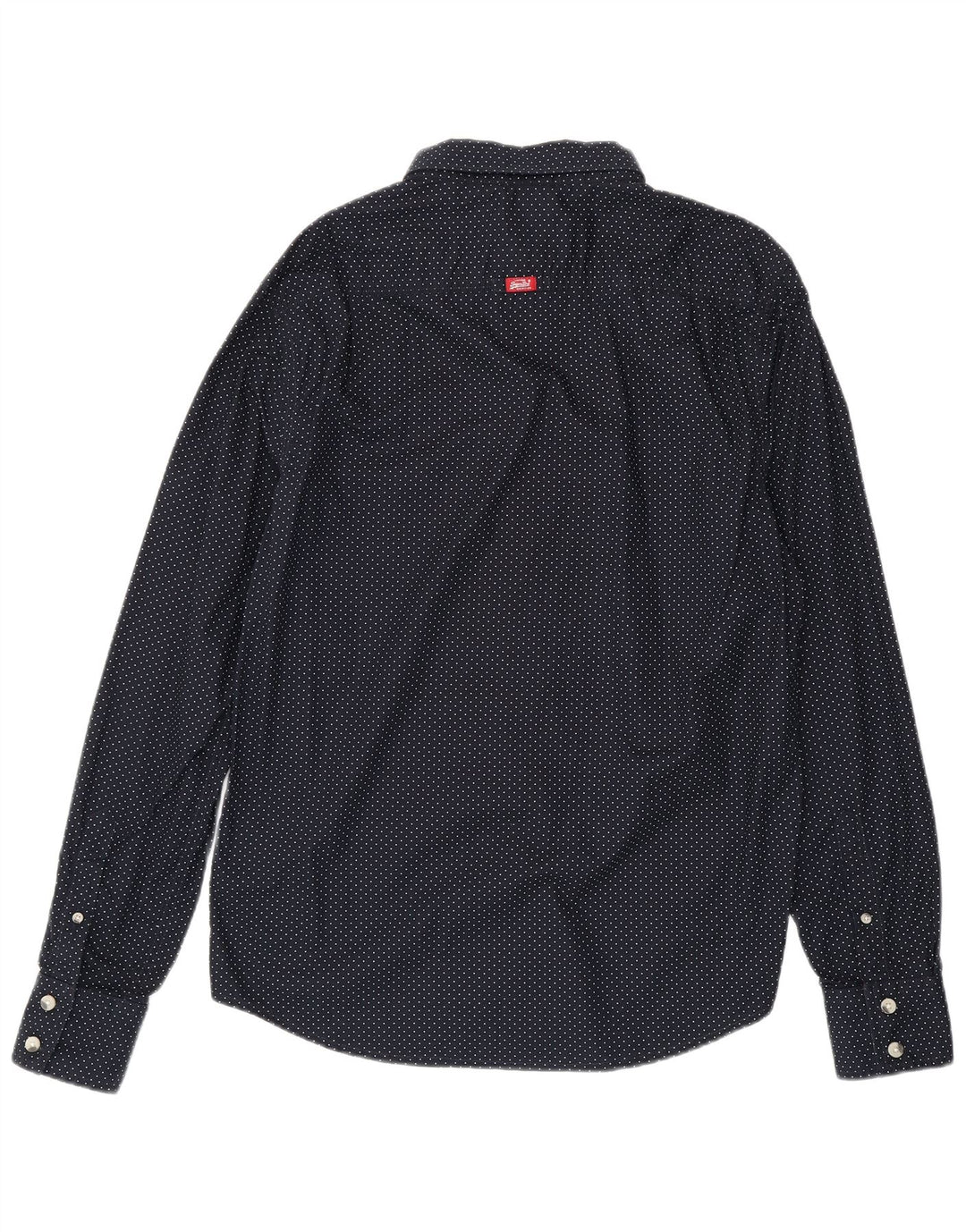 Camicia da uomo Superdry XL in cotone a pois blu navy